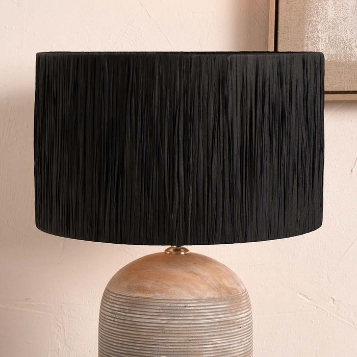 Pacific Tilia 30cm Black Raffia Cylinder Shade 36-058-12BK