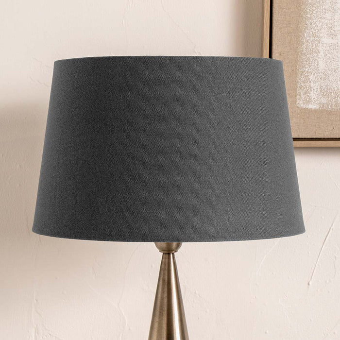 Pacific Winston 25cm Grey Handloom Tapered Cylinder Shade 36-001-10GY