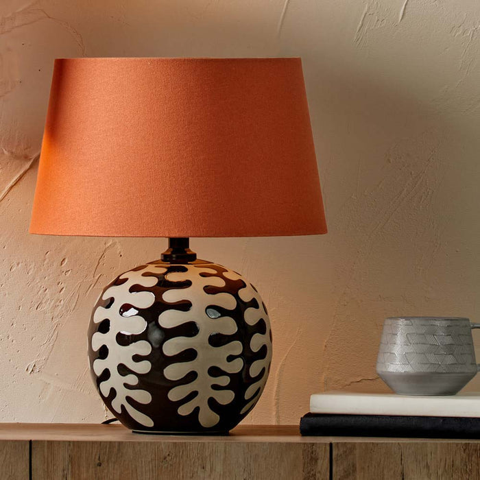 Pacific Winston 35cm Tobacco Handloom Tapered Cylinder Shade 36-001-14TO
