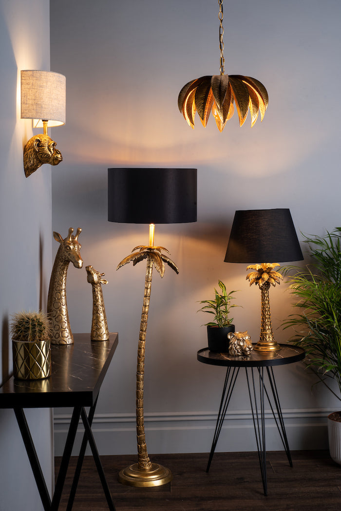 Palm Table Lamp Gold Base Only<br>Matt Gold