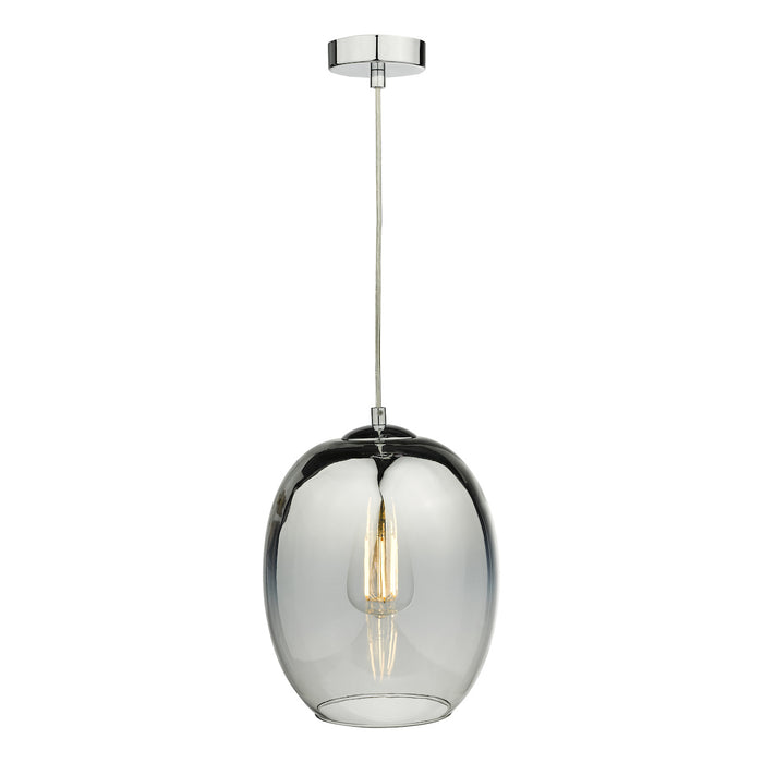 Patrice 1 Light Pendant Silver Glass<br>Silver Mirror