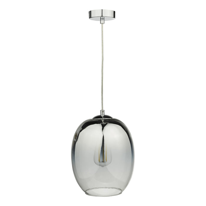 Patrice 1 Light Pendant Silver Glass<br>Silver Mirror