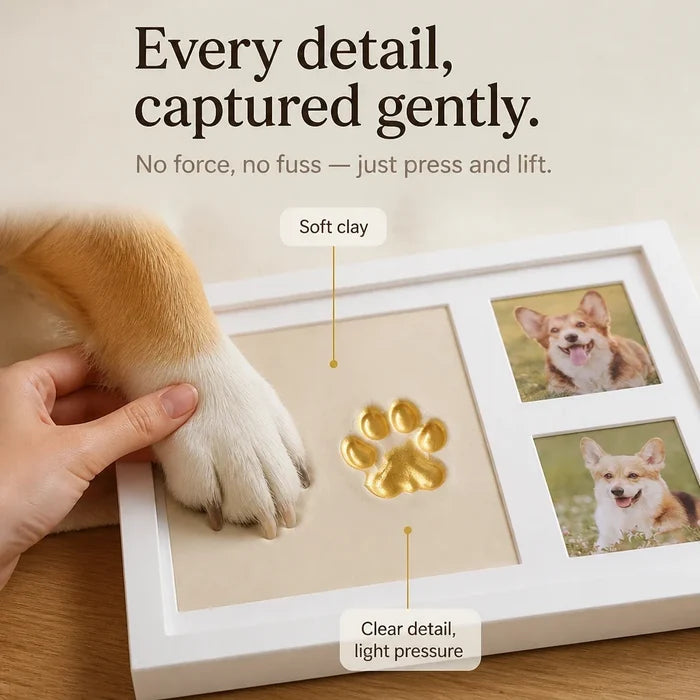 Pawprint Keepsake – Three-Window Paw Print Frame