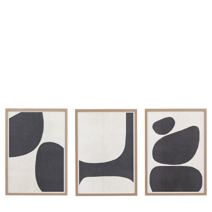 Pebble Collection Framed Canvas Set of 3