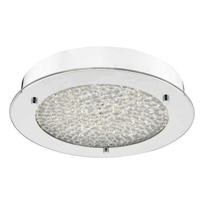 Peta Small Bathroom Flush Polished Chrome Crystal Light LED IP44<br>Polished Chrome