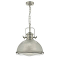 Peyton 1 Light Pendant Satin Nickel And Textured Glass<br>Satin Nickel