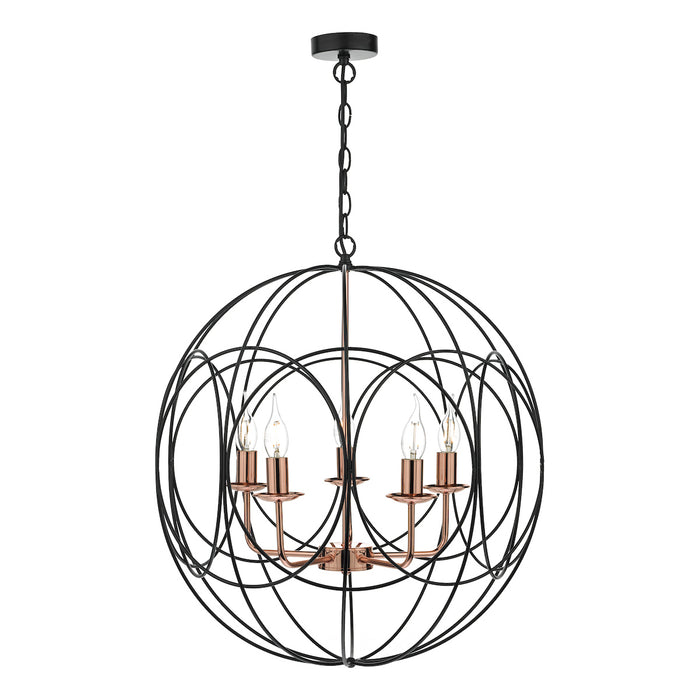 Phoenix 5lt Pendant Black & Copper<br>Matt Black