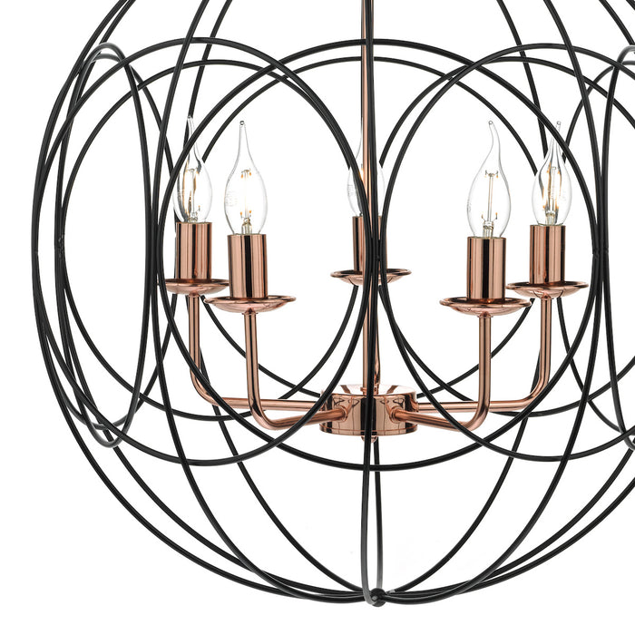 Phoenix 5lt Pendant Black & Copper<br>Matt Black