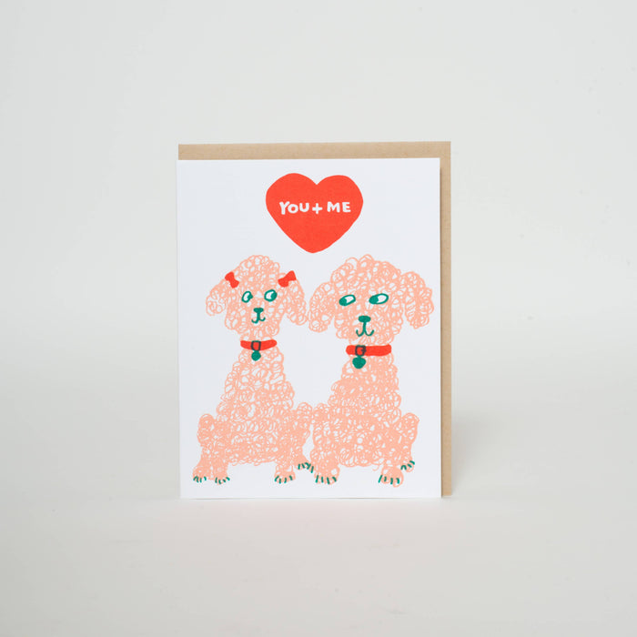 Poodles Love Letterpress Greeting Card by Egg Press