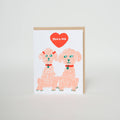 Poodles Love Letterpress Greeting Card by Egg Press