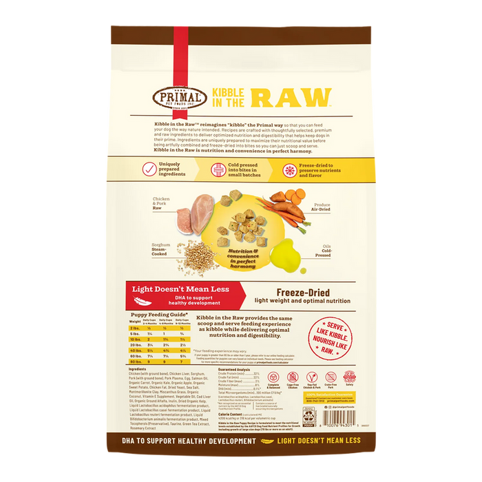 Primal Pet Foods Kibble in the Raw Puppy Recipe