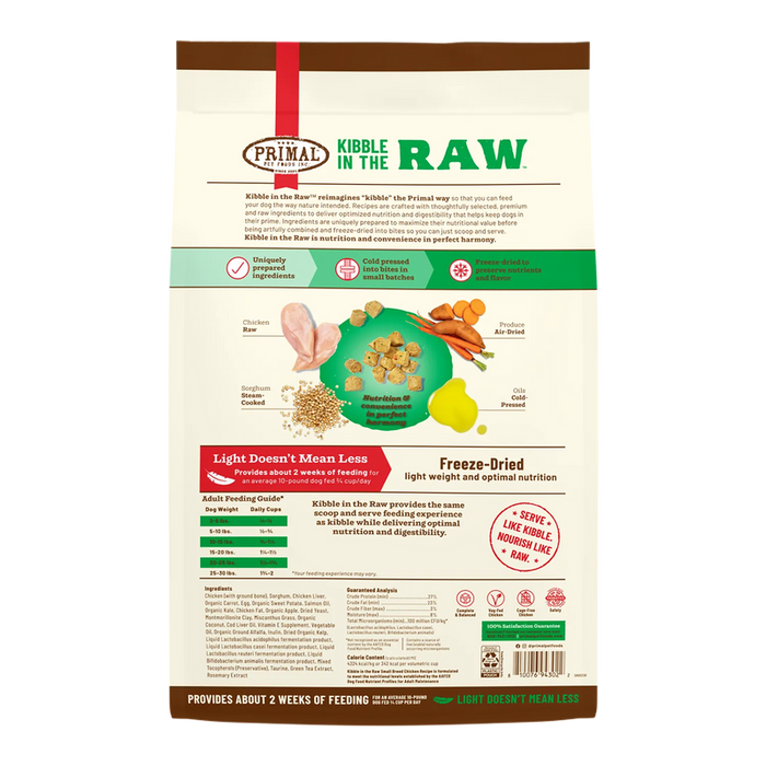 Primal Pet Foods Kibble in the Raw Small Breed Chicken Recipe for Dogs