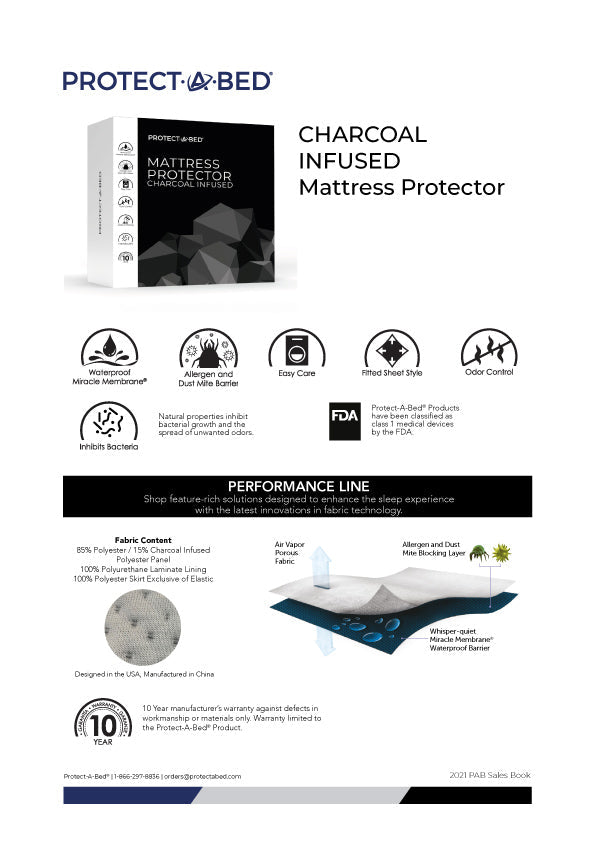 Protect-A-Bed Charcoal Infused Super King Mattress Protector 180cm