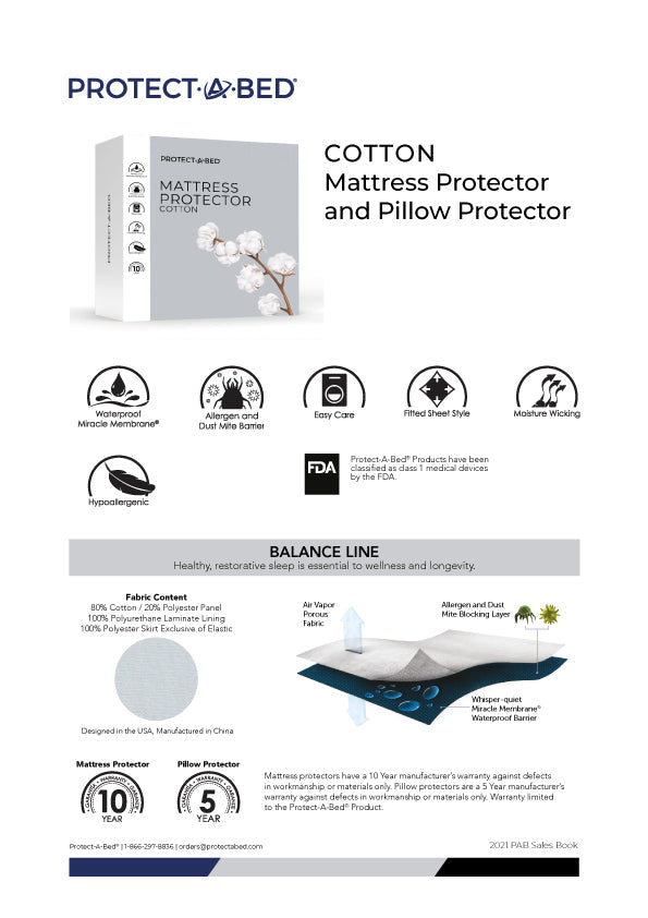 Protect-A-Bed Cotton Single Mattress Protector 90cm