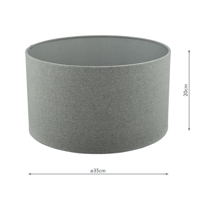 Pyramid Grey Linen Drum Shade 35cm<br>Grey