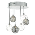 Quinn 6 Light Semi Flush Polished Chrome With Smoked & Clear Glass<br>Polished Chrome
