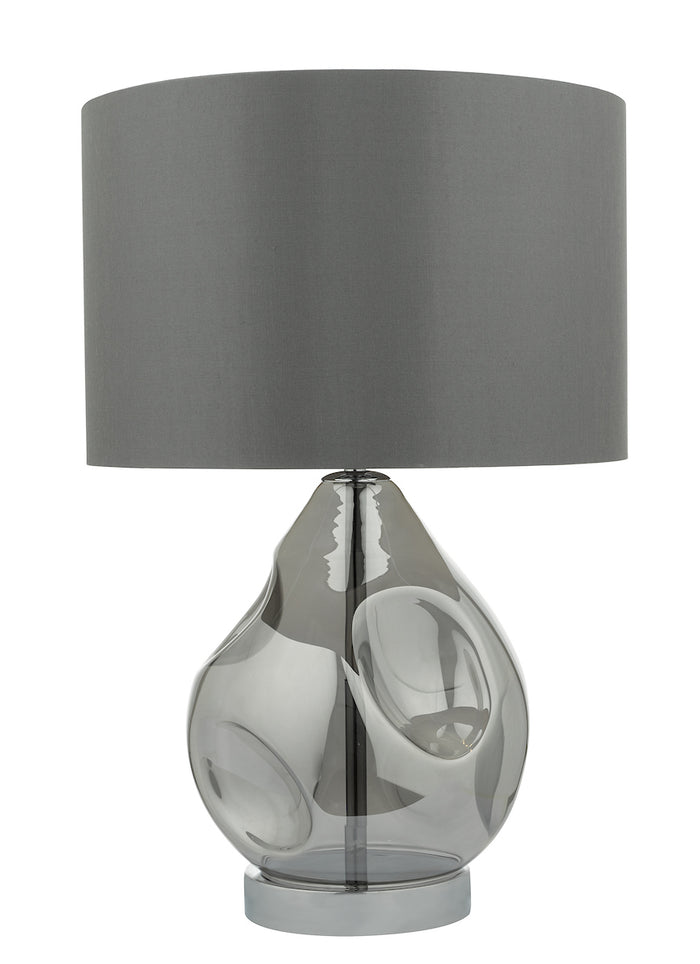 Quinn Table Lamp Smoked Glass With Shade <br>Smoked Glass