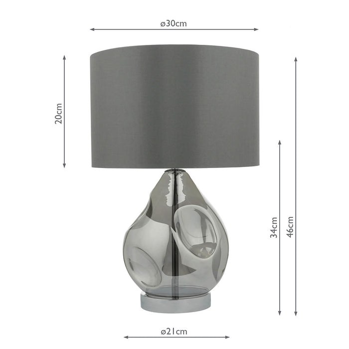 Quinn Table Lamp Smoked Glass With Shade <br>Smoked Glass