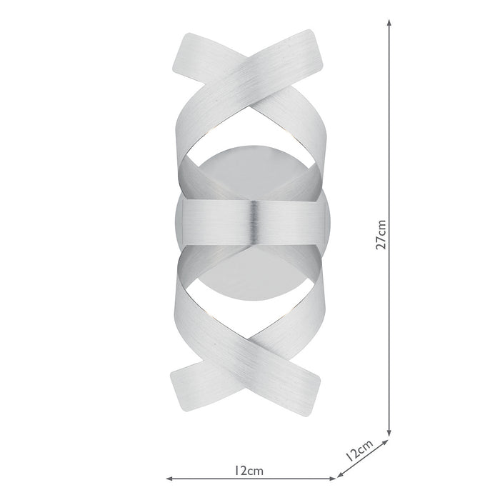 Rawley Wall Light Brushed Aluminium<br>Brushed Aluminium