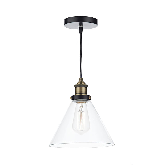 Ray 1 Light Pendant Antique Brass Clear<br>Antique Brass