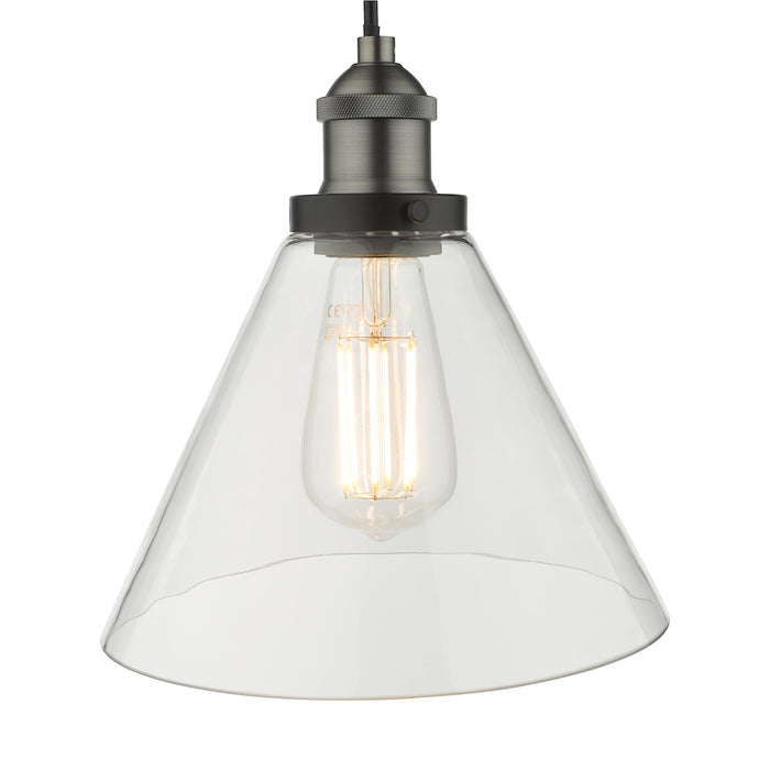 Ray 1 Light Single Pendant Antique Nickel Clear Glass<br>Antique Nickel