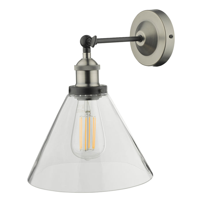 Ray Single Wall Light Antique Nickel Clear Glass<br>Antique Nickel