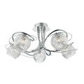 Rehan 5 Light Semi Flush Decorative Glass Polished Chrome Frame<br>Polished Chrome