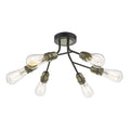 Remy 6 Light Semi Flush Black & Antique Brass<br>Matt Black