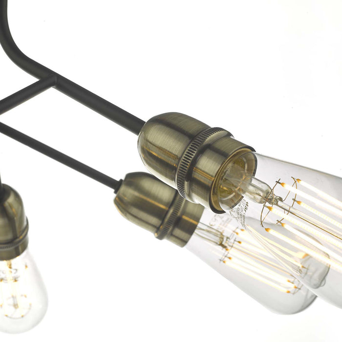 Remy 6 Light Semi Flush Black & Antique Brass<br>Matt Black
