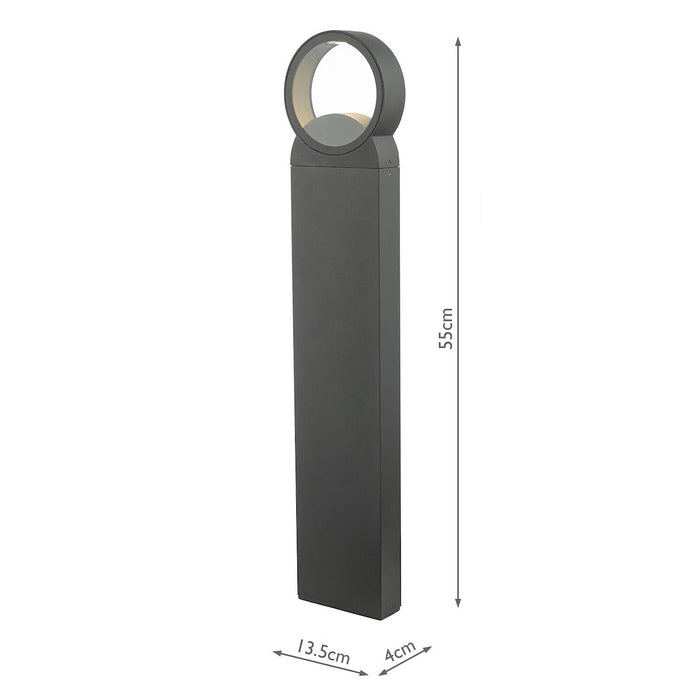 Reon Outdoor Post With Round Light Anthracite IP65 LED<br>Matt Grey
