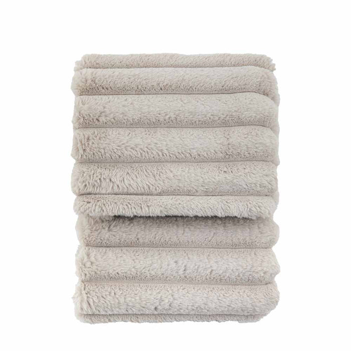 Ribbed Faux Fur Throw Natural