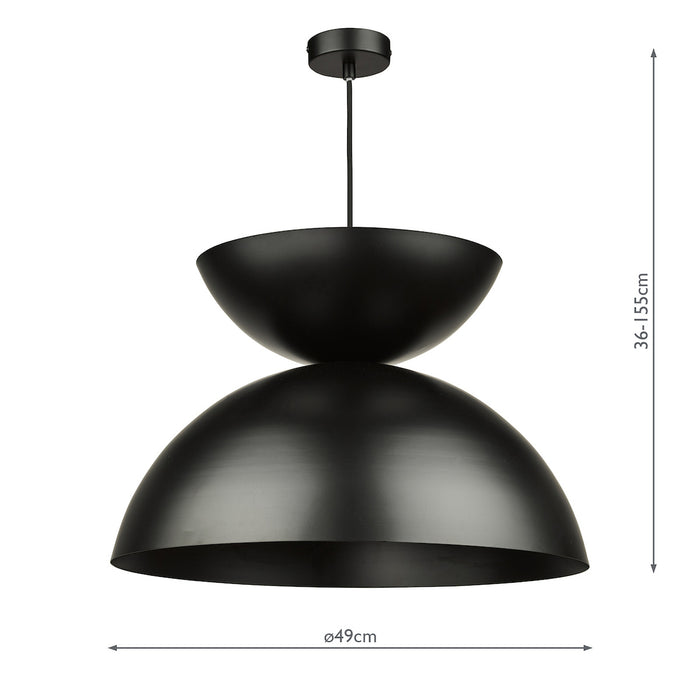 Riya Pendant Matt Black<br>Matt Black
