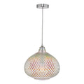Roisin Pendant Glass & Polished Chrome<br>Iridised Glass