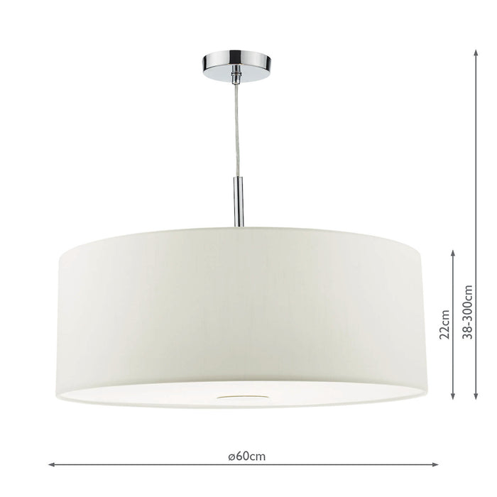 Ronda 3 Light Pendant 60cm White<br>White