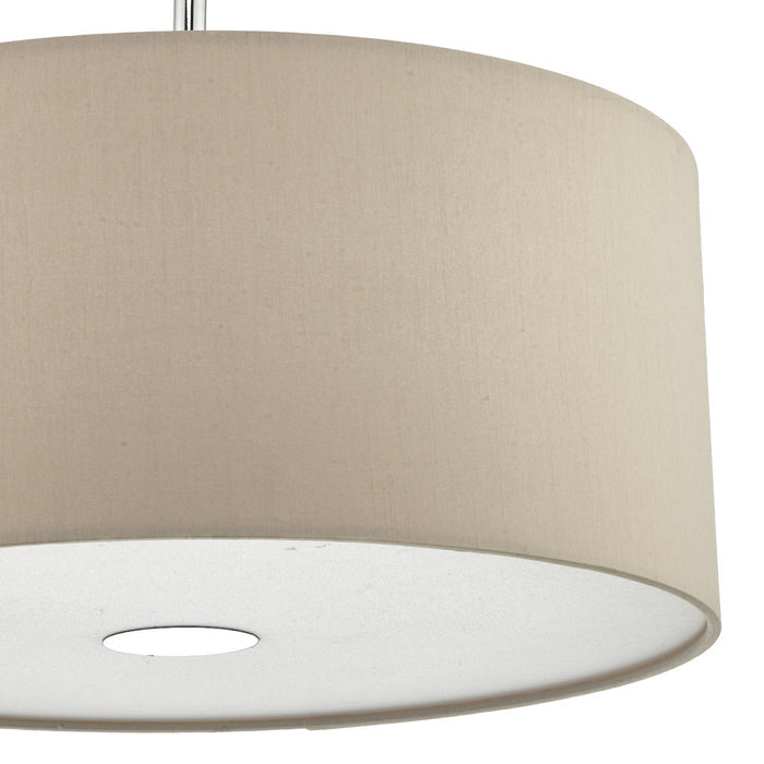 Ronda 3 Light Pendant With Ecru Shade And Diffuser 40cm<br>Taupe