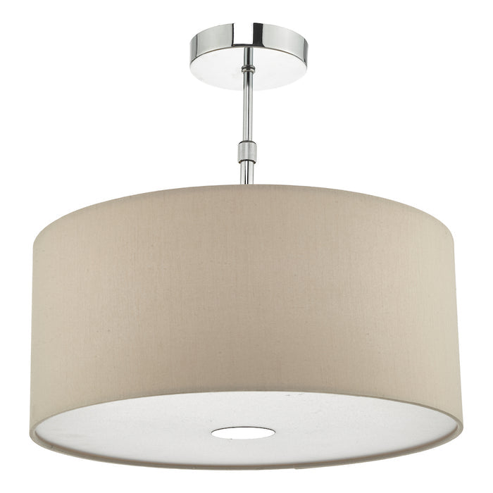 Ronda 3 Light Pendant With Ecru Shade And Diffuser 40cm<br>Taupe