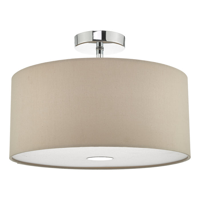 Ronda 3 Light Pendant With Ecru Shade And Diffuser 40cm<br>Taupe