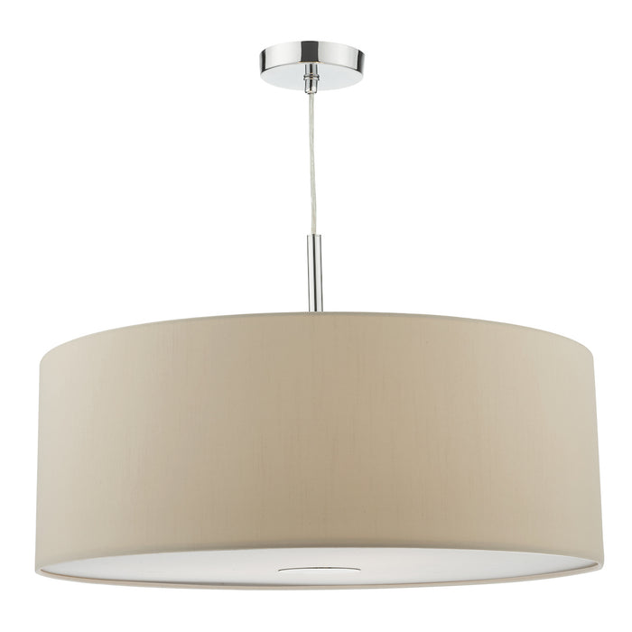 Ronda 3 Light Pendant With Ecru Shade And Diffuser 60cm<br>Taupe