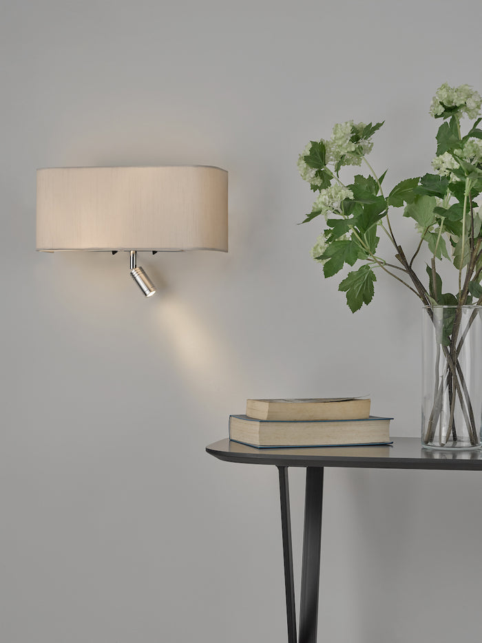 Ronda 3 Light Wall Light Ivory With LED Reading Light<br>Ivory