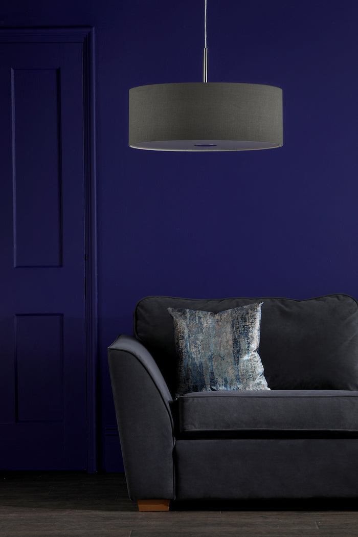 Ronda 60cm 3 Light Pendant Slate Grey With diffuser<br>Grey