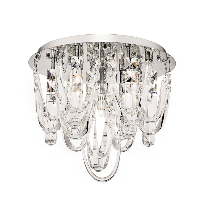 Roxanne Small 7 Light Flush Polished Chrome Crystal<br>Crystal