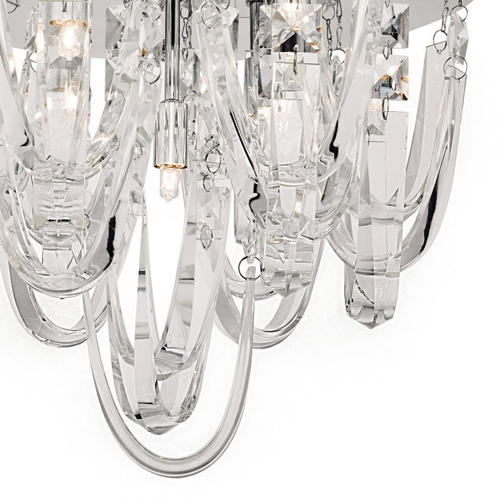 Roxanne Small 7 Light Flush Polished Chrome Crystal<br>Crystal