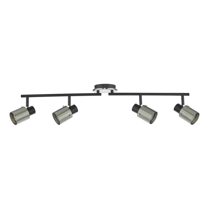 Ryan 4 Light Bar Spotlight Brushed Nickel Matt Black<br>Brushed Nickel