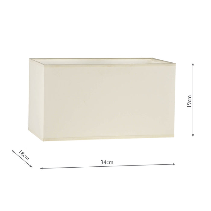 S1021 Cream Cotton Rectangle Shade 34cm<br>Cream