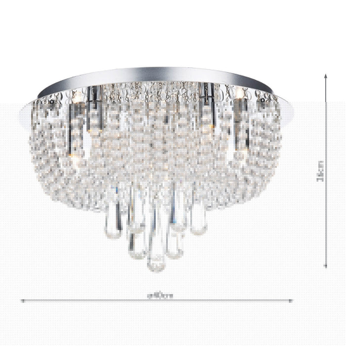 Saigon 5 Light Flush Polished Chrome/Clear<br>Crystal