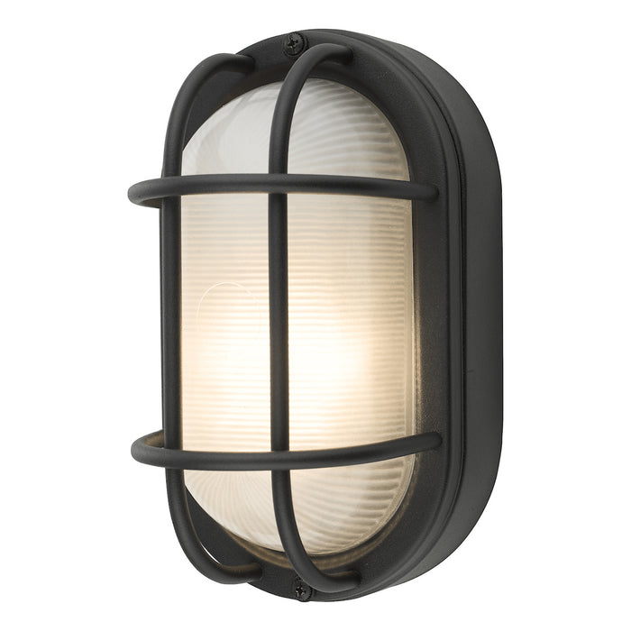 Salcombe Oval Outdoor Wall Light Matt Black IP44<br>Matt Black