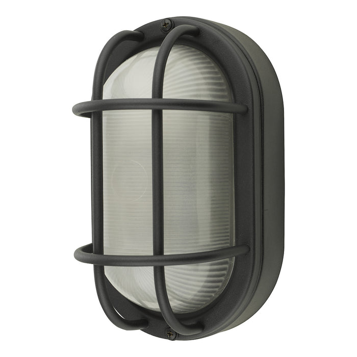 Salcombe Oval Outdoor Wall Light Matt Black IP44<br>Matt Black