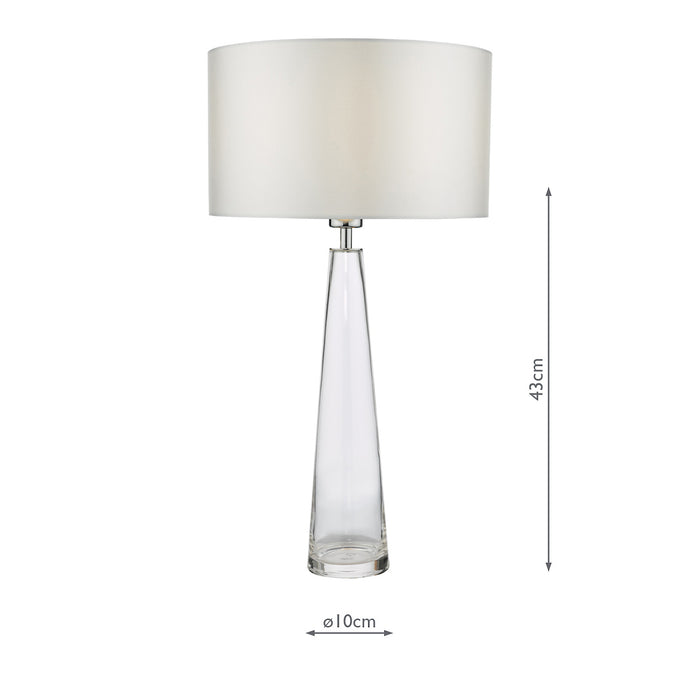 Samara Table Lamp Clear Glass Base Only<br>Glass