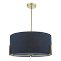 Santino Pendant Gold With Navy Cotton Shade<br>Blue