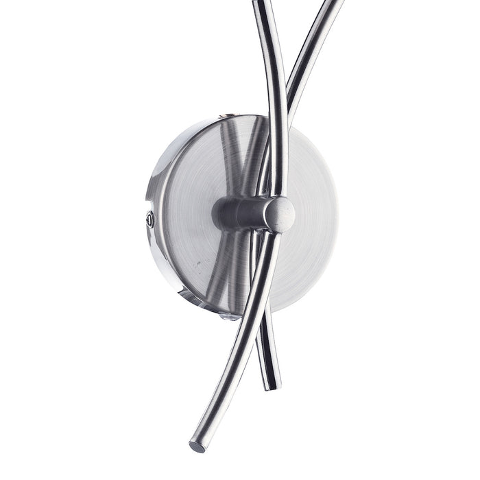 Seattle 2 Light Wall Light Satin Chrome Glass<br>Satin Chrome